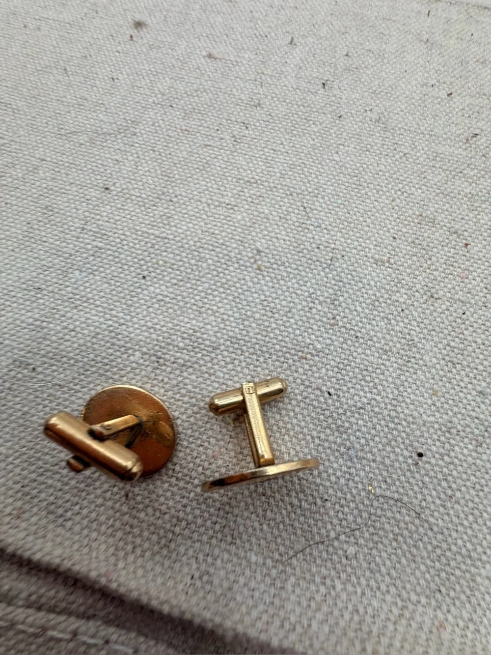 Men's Gold Vintage Starburst Oval Cuff Links